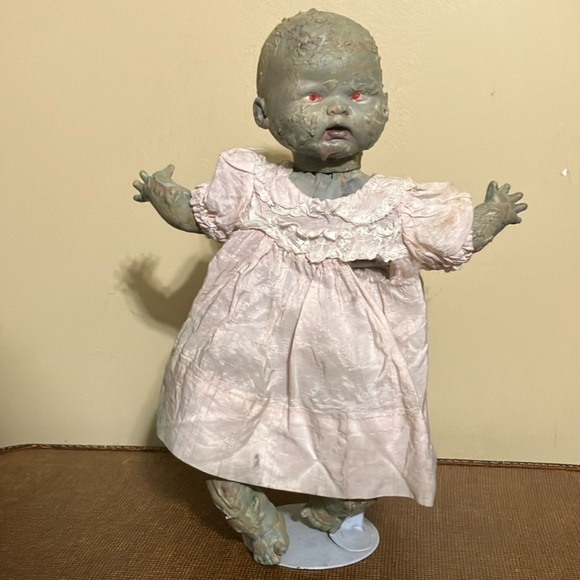 Scary Creepy Halloween Hand Painted Doll Prop Decor - Picture 1 of 11